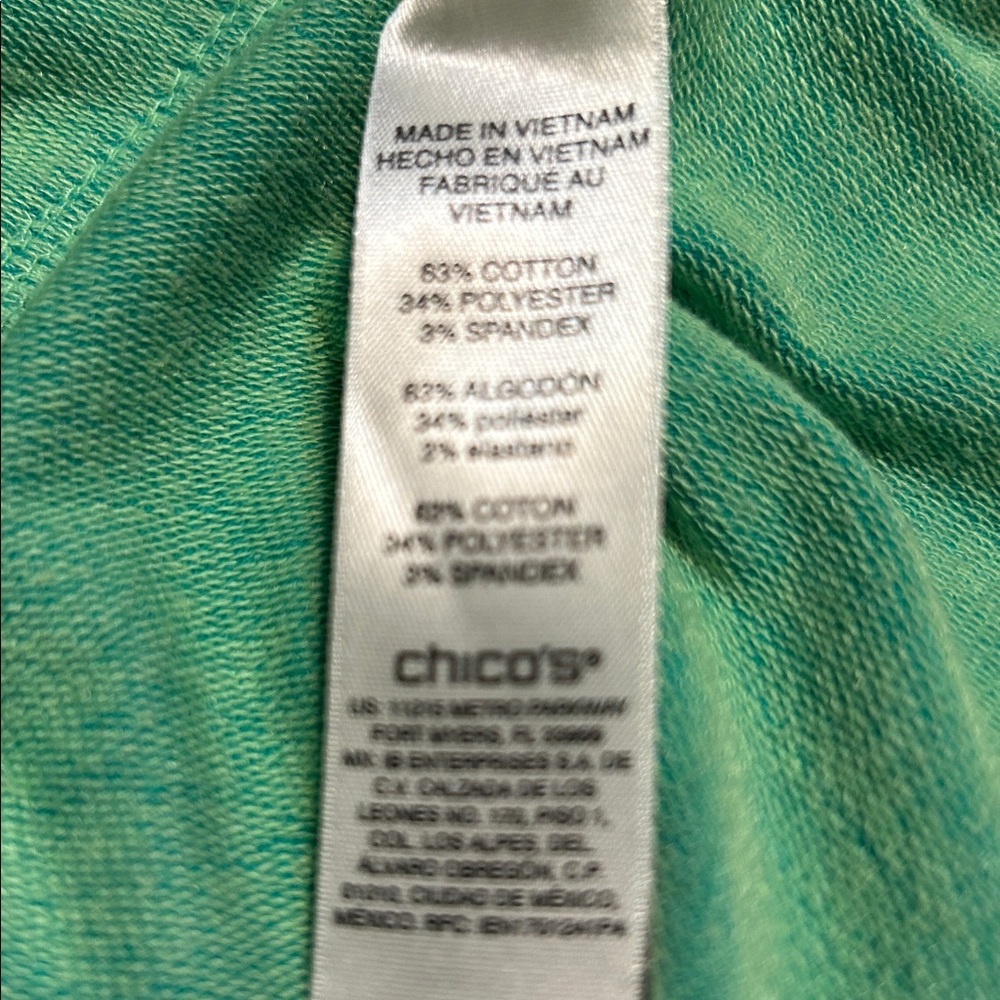 Weekends by Chico’s stylish aqua green, lightweight fleece pullover, sz 2/large - Picture 7 of 7